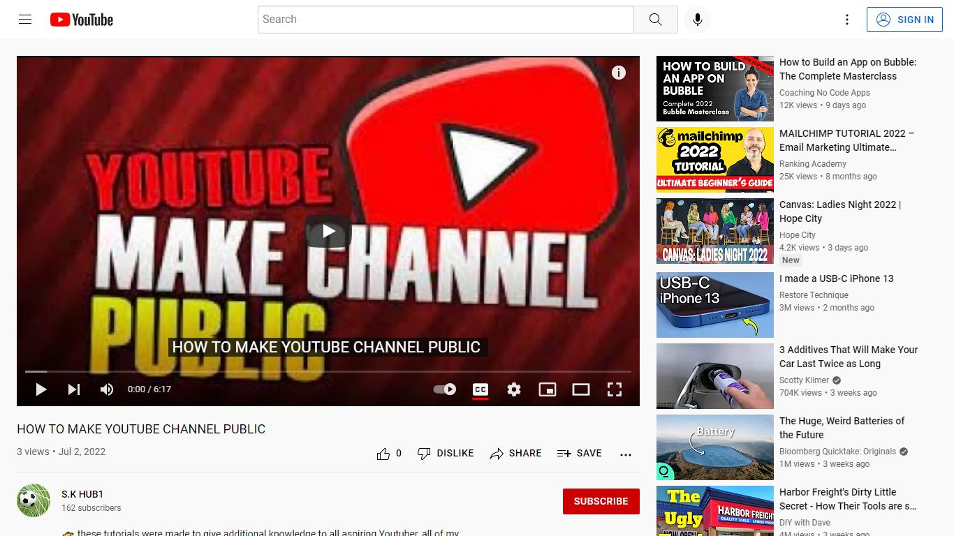 HOW TO MAKE YOUTUBE CHANNEL PUBLIC - YouTube