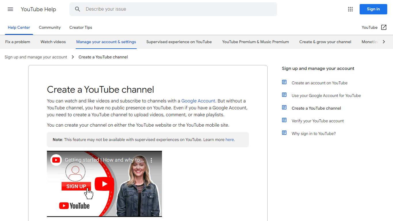 Create a YouTube channel - YouTube Help - Google